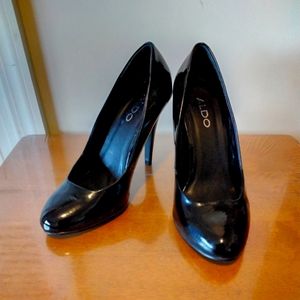 ALDO Black Patent Pumps, Like New